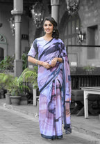 stylish Casual Light Purple Imported georgette Ready to Wear Fancy Saree - Ashwini | Grocsy