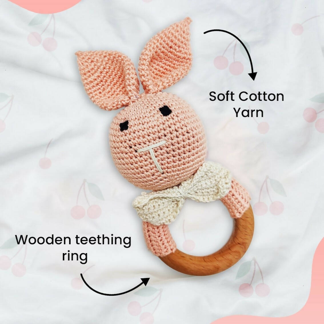 Matoyi Crochet Bunny Toy: Teether For Babies | Grocsy