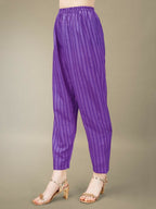 Jyoti Fashion Women's Purple Rayon Embroidery & Sequence work Kurta with Trouser & Dupatta | Grocsy