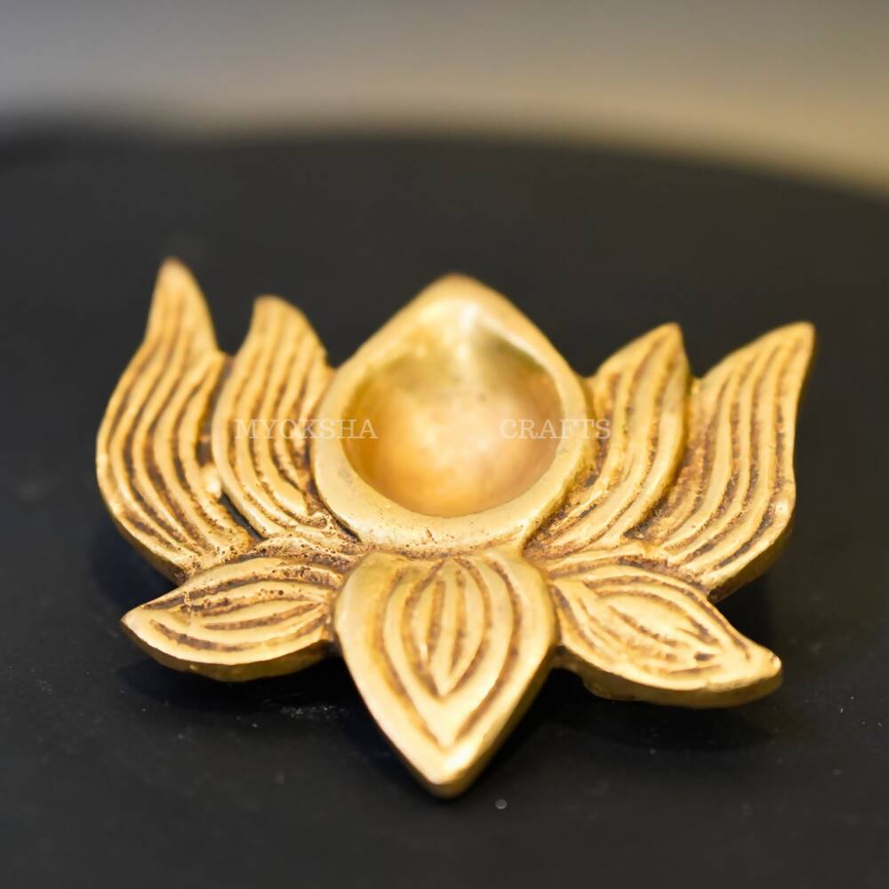 Brass Lotus Diya | Grocsy