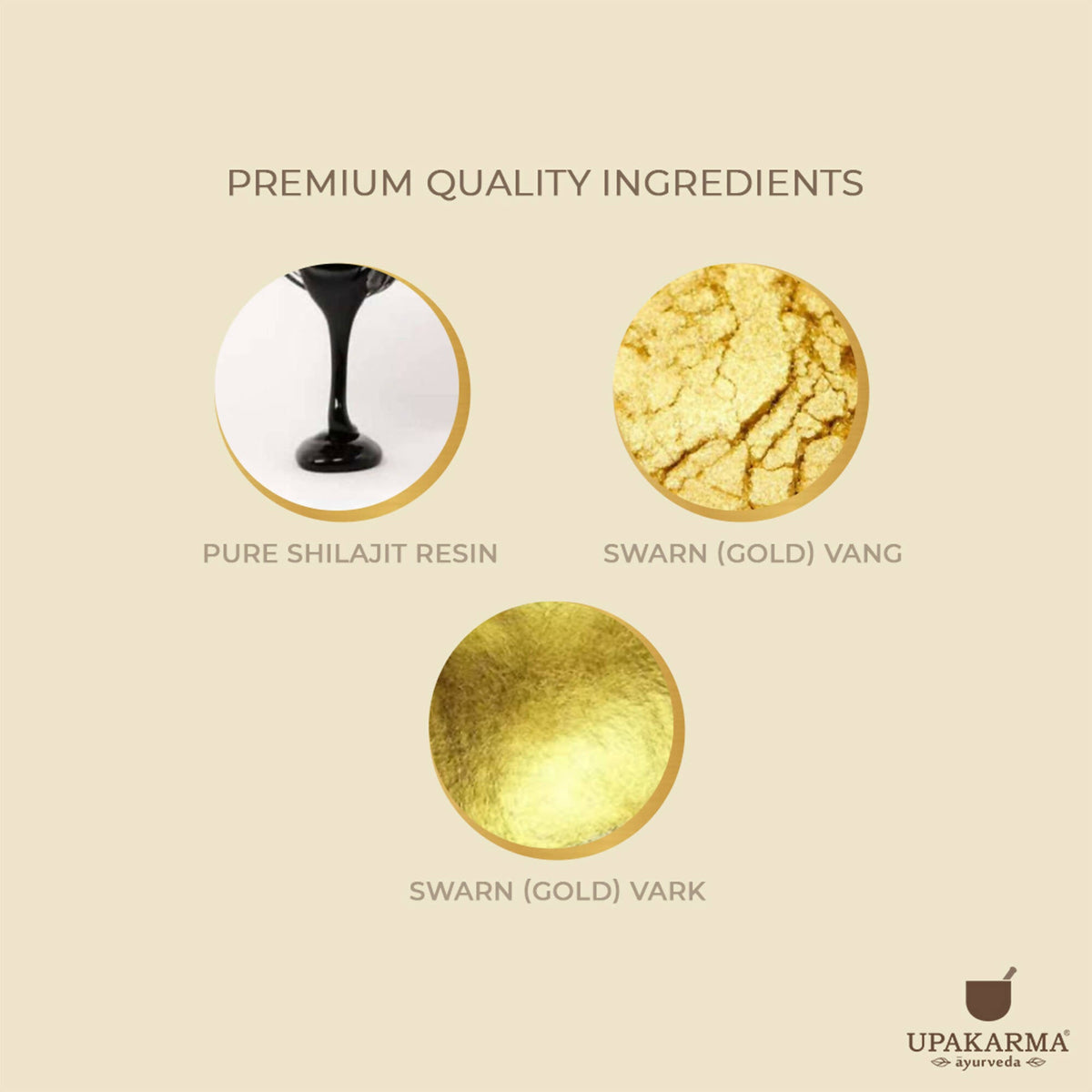 Upakarma Ayurveda Pure SJ Resin with Safed Musli & Pure SJ Resin with Gold Dust Combo | Grocsy