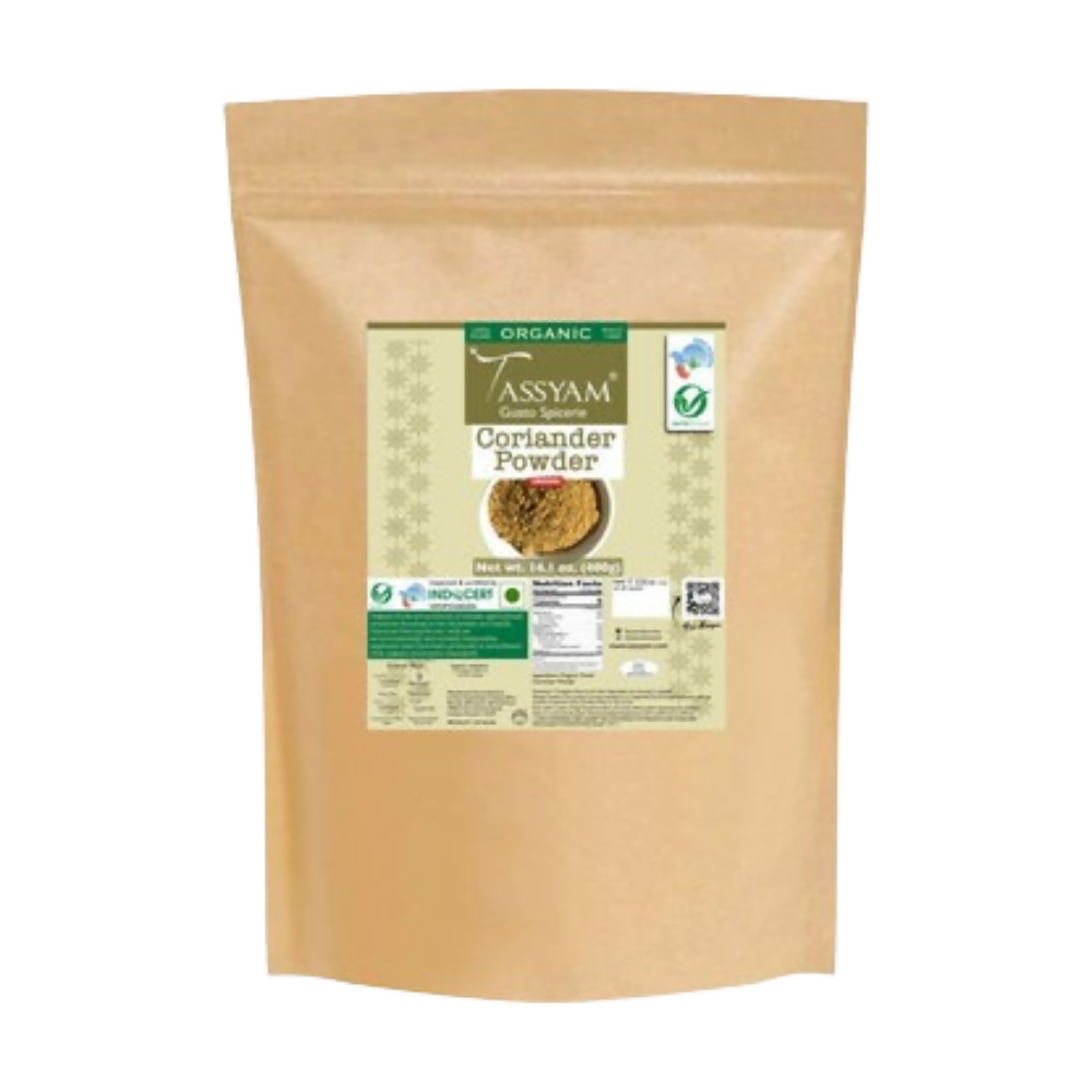Tassyam Organics Certified 100% Organic Coriander Seeds Powder | Grocsy
