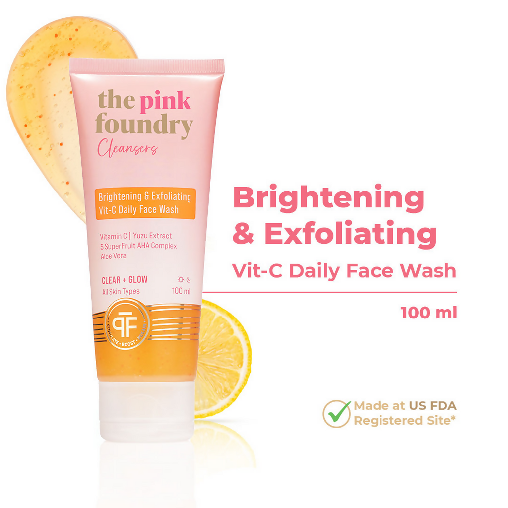 The Pink Foundry Brightening & Exfoliating Vit C Daily Face Wash | Grocsy