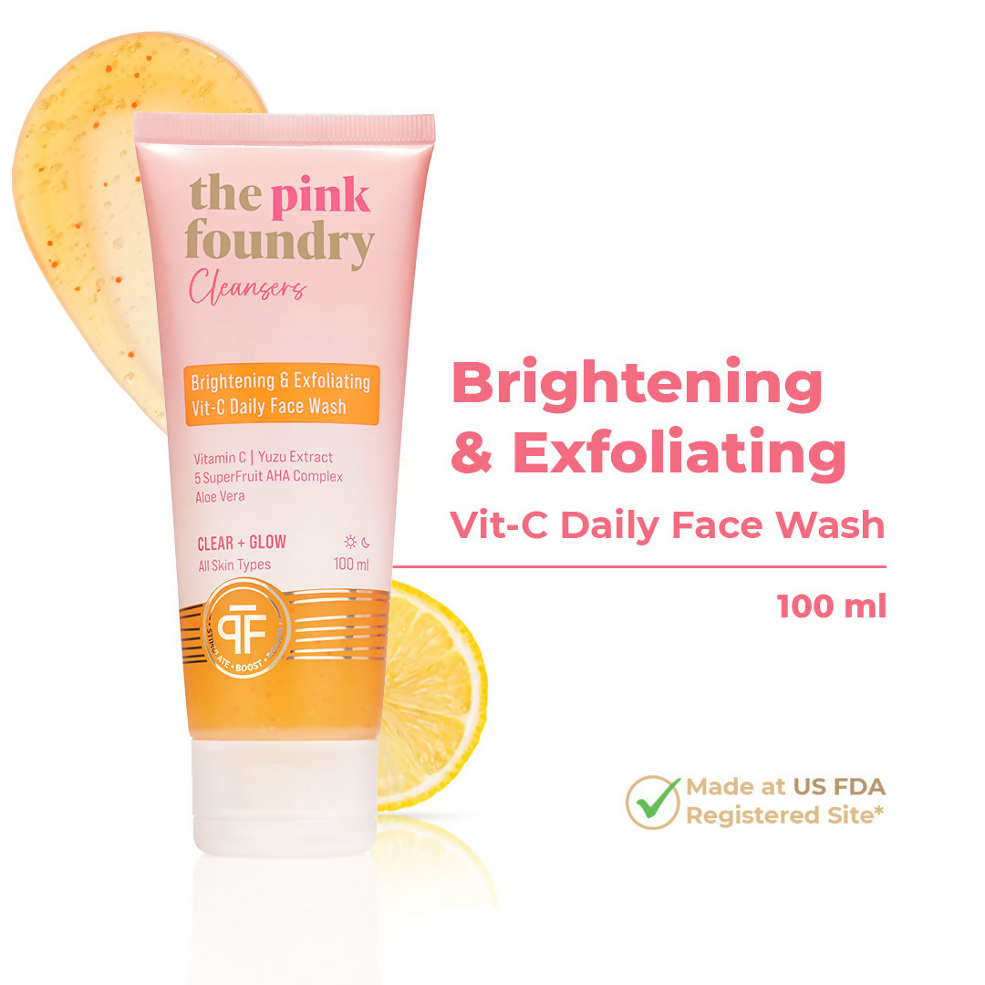The Pink Foundry Brightening & Exfoliating Vit C Daily Face Wash | Grocsy