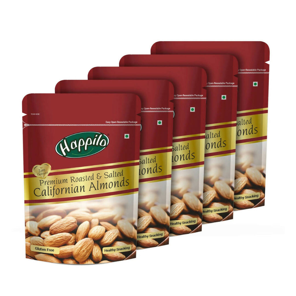 Happilo Roasted & Lightly Salted Premium Californian Almonds | Grocsy