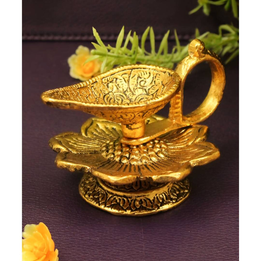 Spillbox Gold-Toned Brass Aishwarya Diya Pooja Essential | Grocsy