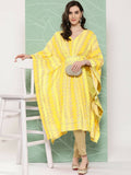 Ahalyaa Women's Traditional Wear kaftan Kurta - Yellow | Grocsy