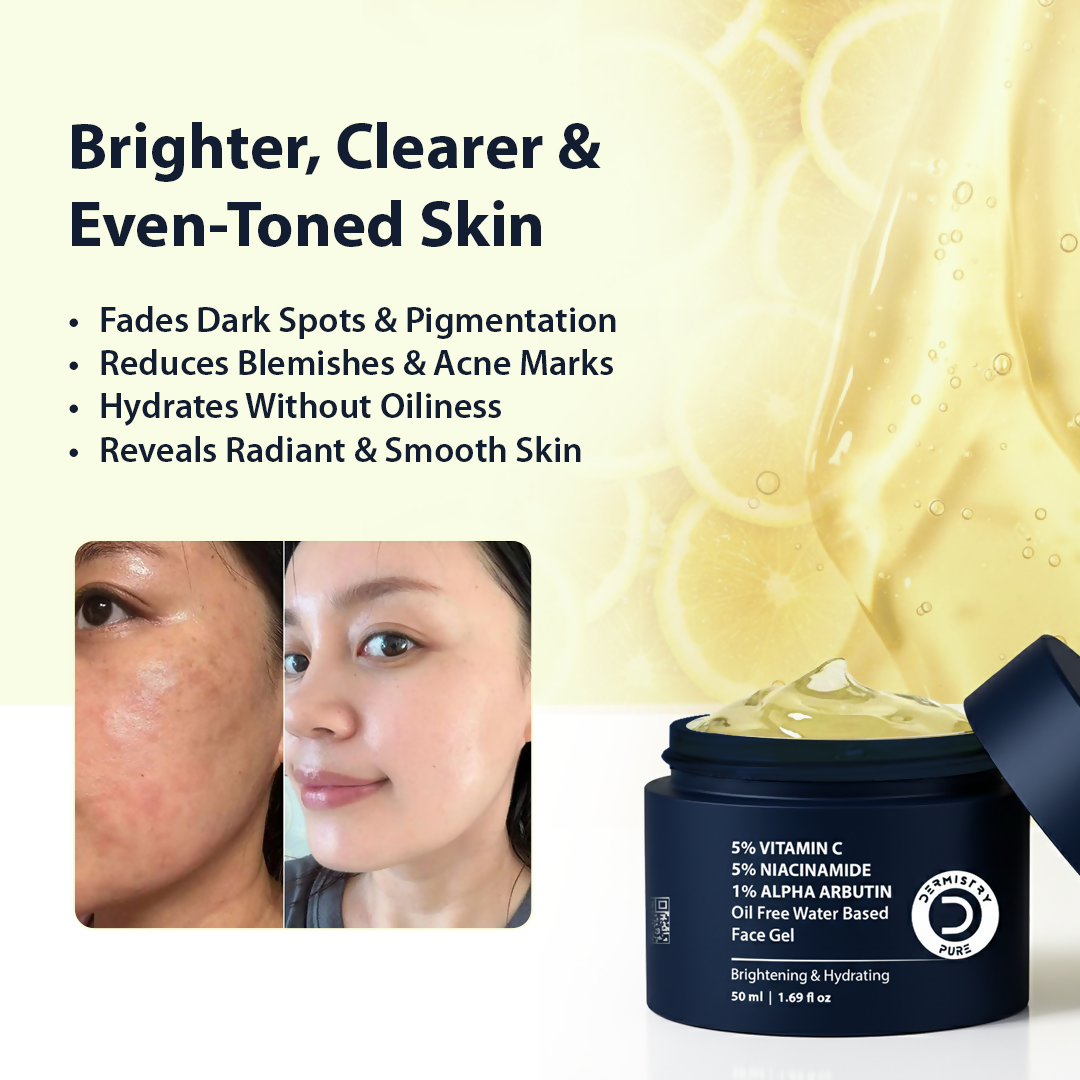 Dermistry Vitamin C Niacinamide Alpha Arbutin Oil Free Water Based Remove Tanning D Tan Detan Skin Dark Spots Removal Face Gel | Grocsy