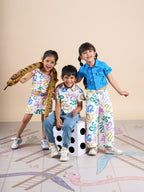 Snakes and Ladders Girls Multi Color Snake Print Top and Shorts Set from Siblings Collection | Grocsy