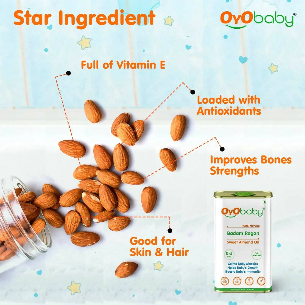 Oyo Baby Badam Rogan Sweet Almond Oil | Grocsy