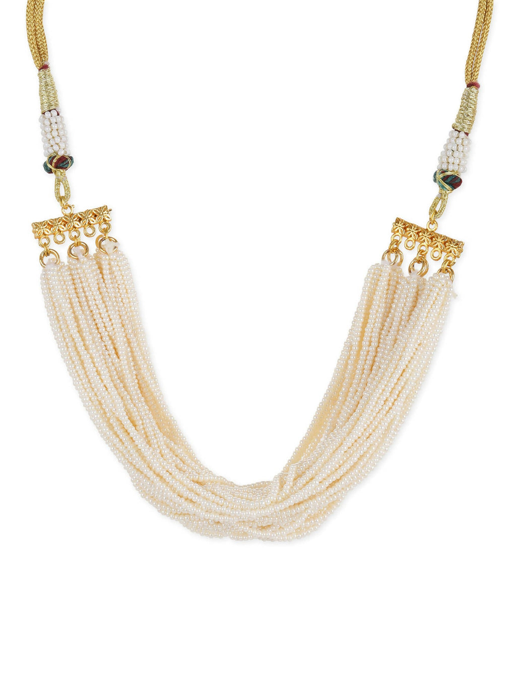 White Brass Gold-Polished Necklace - Ruby Raang | Grocsy
