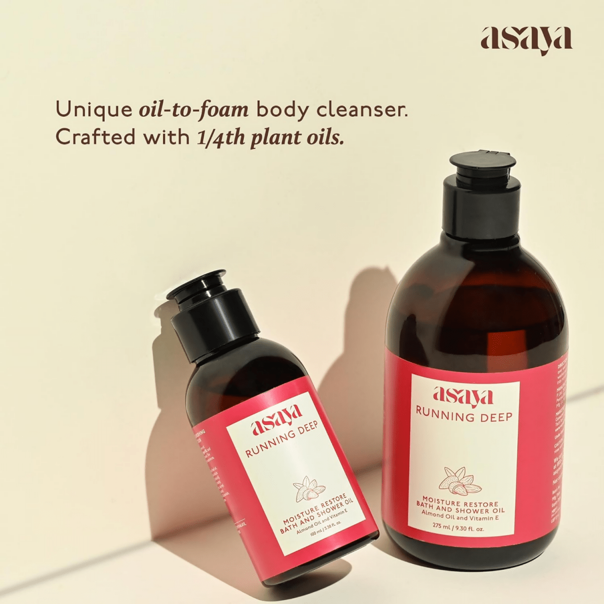 Asaya Deep Moisture Bath & Shower Oil Rejuvenates & Hydrates For All Skin Types | Grocsy