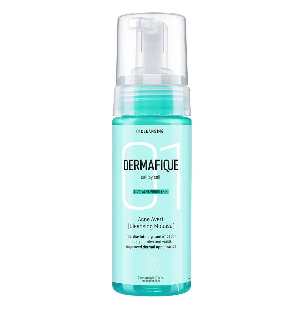Dermafique Acne Avert Cleansing Mousse Foaming Face wash | Grocsy