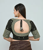 Joban Fashion Women's Dark Green Embroidered Stitched Blouse | Grocsy