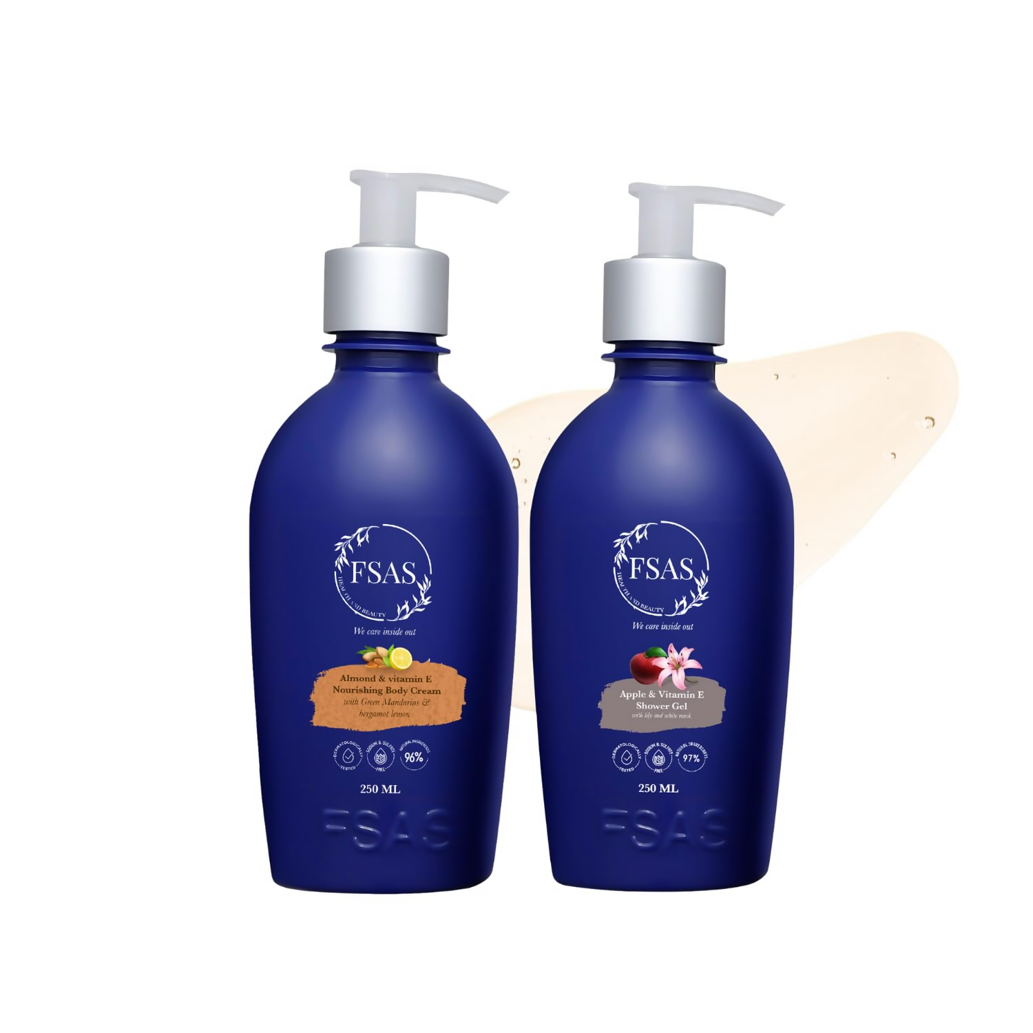 FSAS Health and Beauty Body Combo of Apple Shower Gel + Almond Body Cream | Grocsy