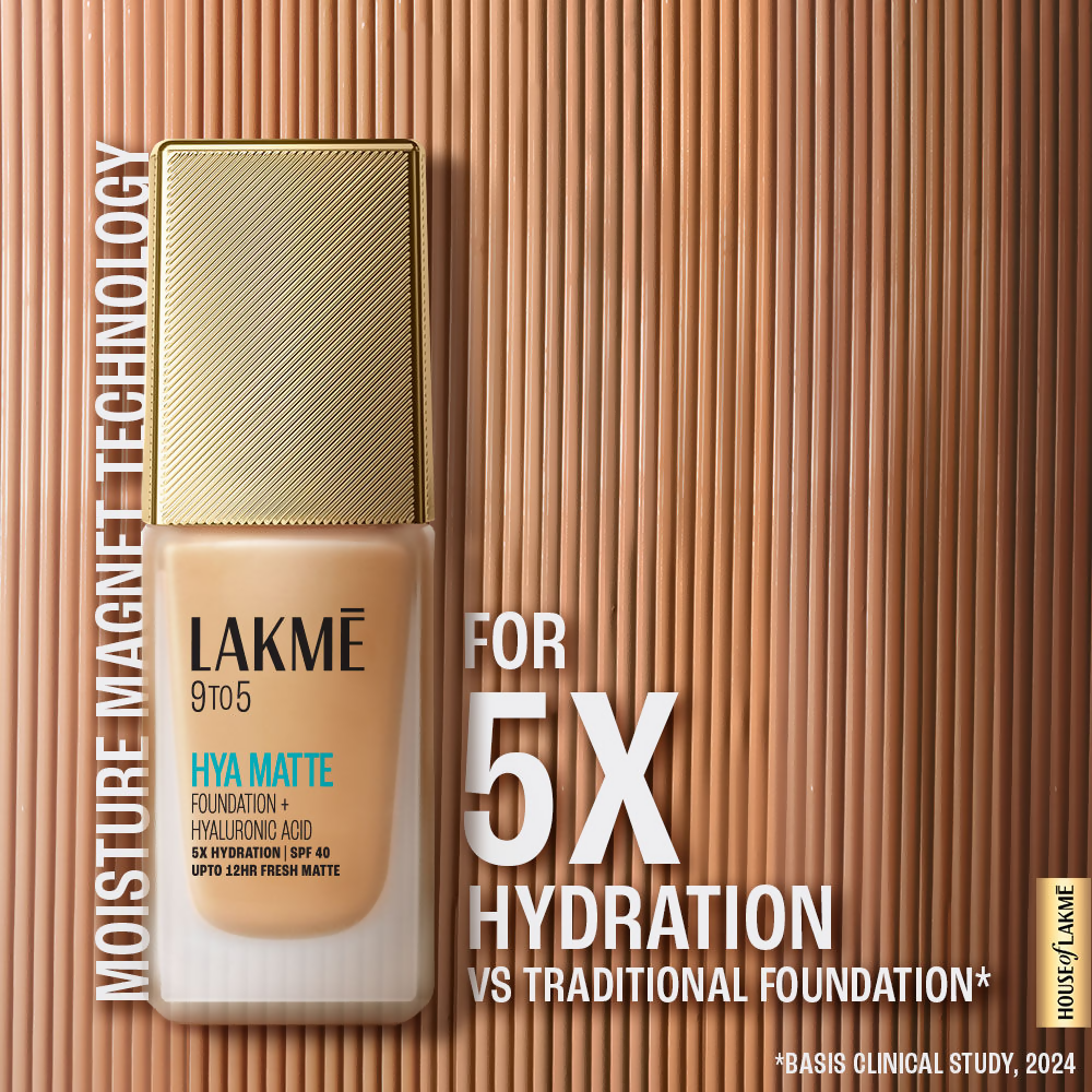 Lakme 9to5 Hya Matte Foundation + Hyaluronic Acid - Cool Cocoa | Grocsy
