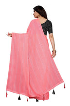 Vamika Pink Georgette Seqence Saree (Riva Pink) | Grocsy