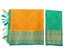 Mimosa Women's Gold Kanchipuram Silk Saree | Grocsy