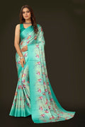 Aayaa Designer Printed Satin Saree - Multi Color | Grocsy