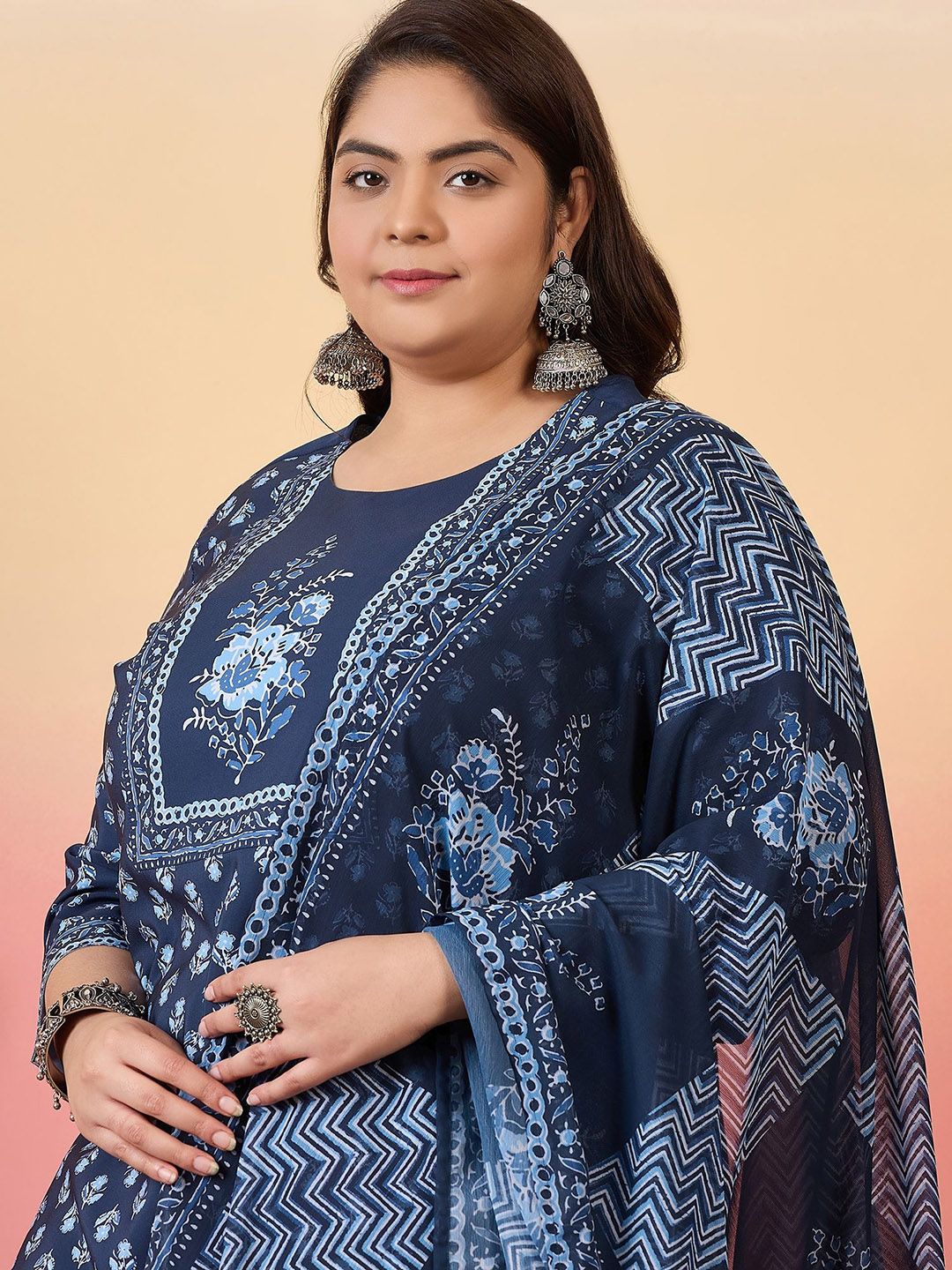 Sztori Women Floral Printed Regular Kurta with Trousers & With Dupatta | Grocsy