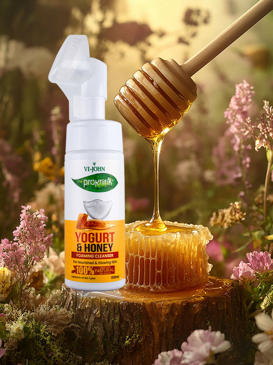 VI-JOHN Prakritik Yogurt & Honey geling Face wash Restores glow, Made With 100% Natural Bio Actives | Grocsy