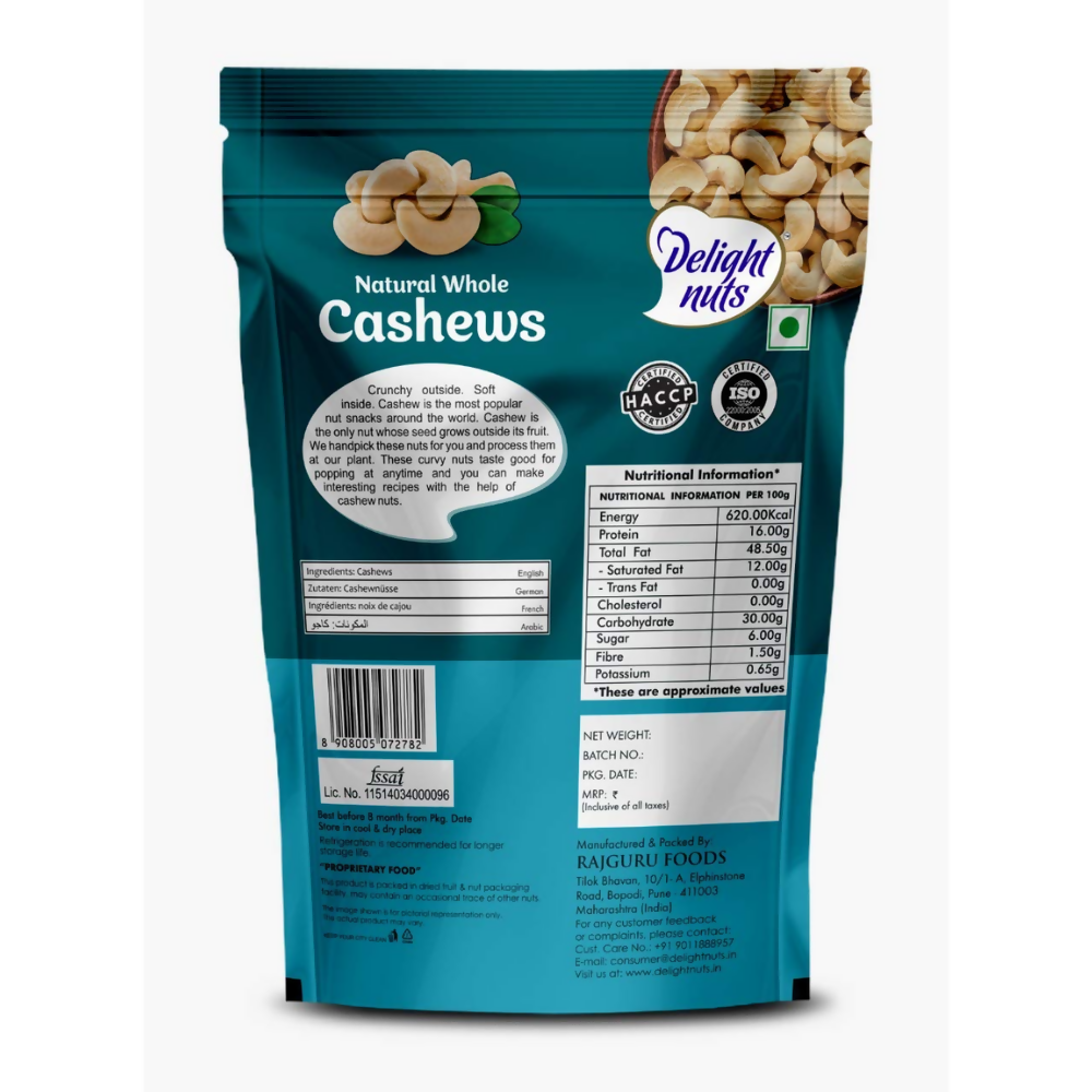 Delight nuts Natural Whole Cashews | Grocsy