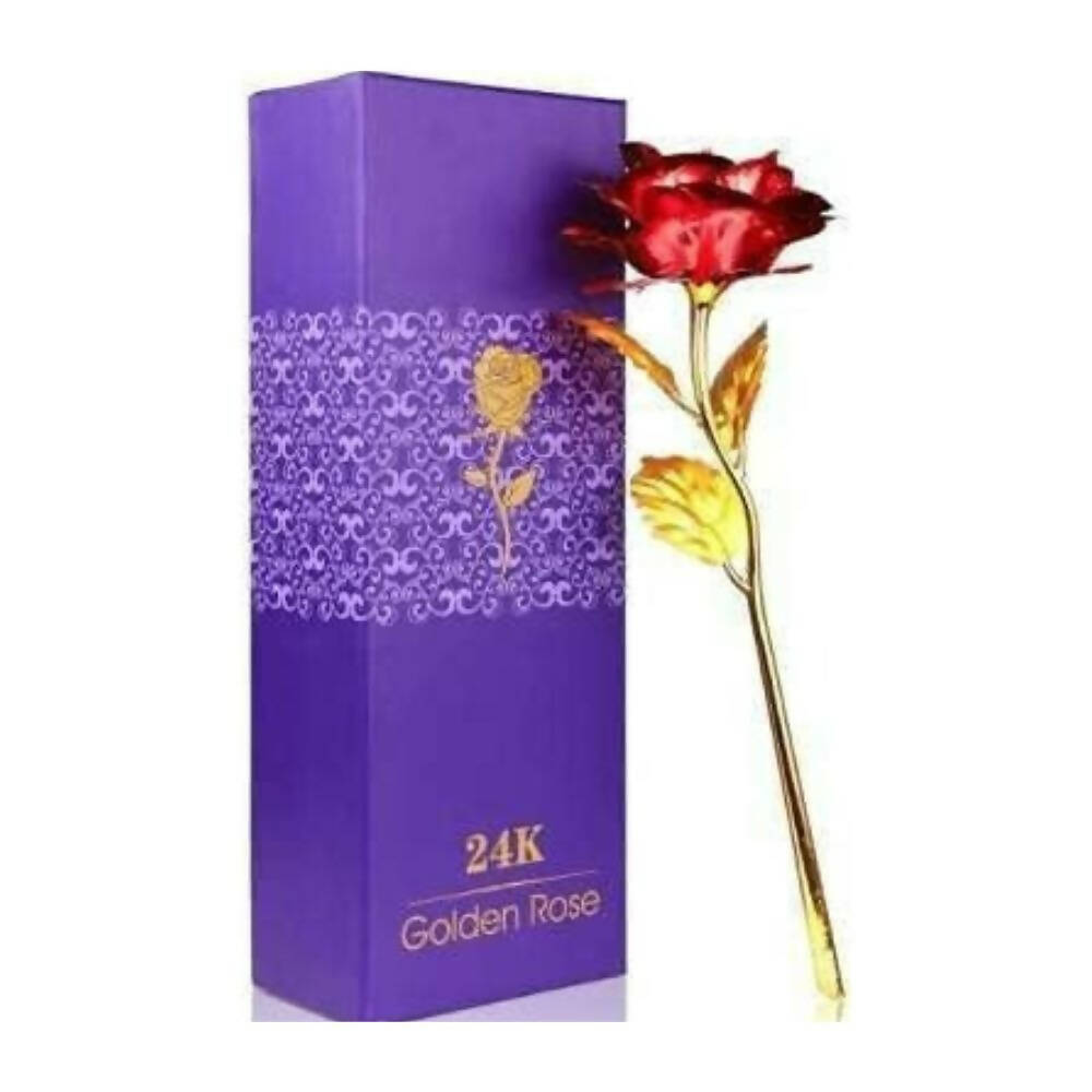 Wish Upon Artificial Golden Red Rose Flower Valentine's Day Gifts | Grocsy