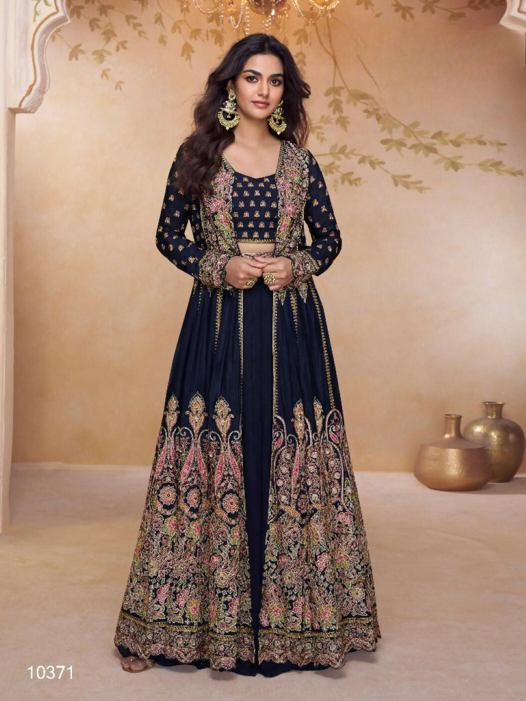 Anaita Black Chinon Readymade Suit with Heavy Embroidery & Sequence Work | Grocsy