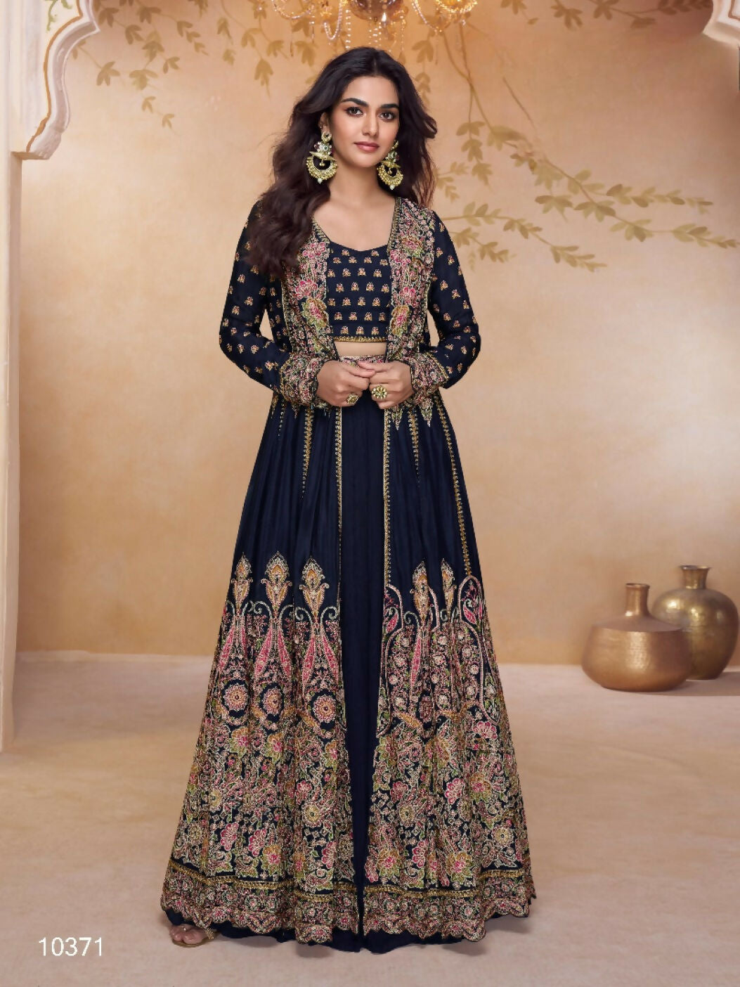 Anaita Black Chinon Readymade Suit with Heavy Embroidery & Sequence Work | Grocsy