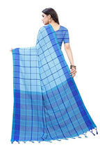 Vamika Blue Cotton Silk Weaving Saree (Goggle Blue) | Grocsy