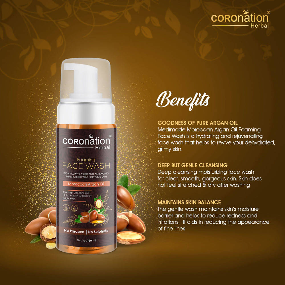 Coronation Herbal Moroccan Argan Oil Foaming Face Wash | Grocsy
