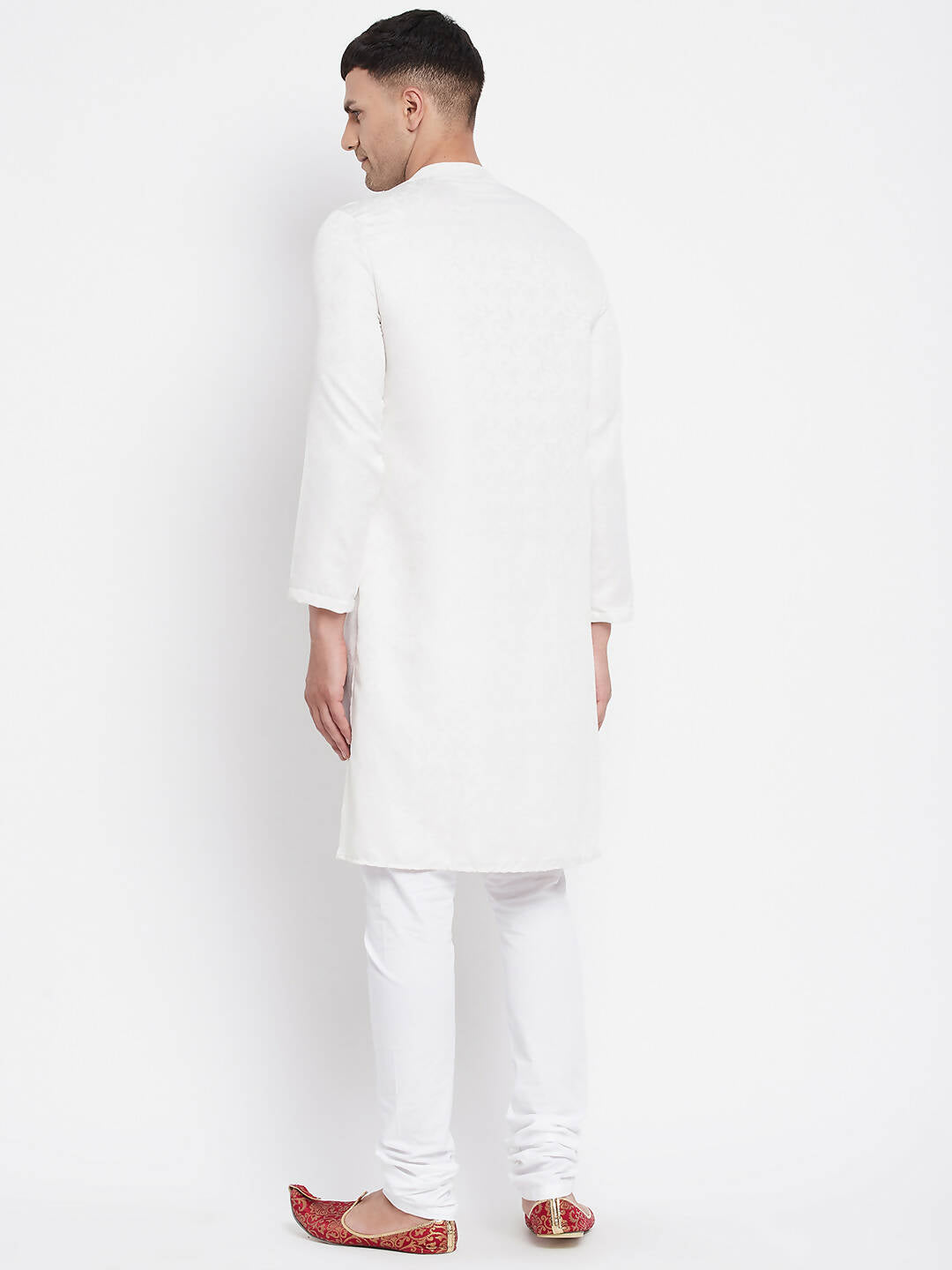 Even Apparels White Rayon Men's Sherwani Kurta With Asymetrical Cut | Grocsy