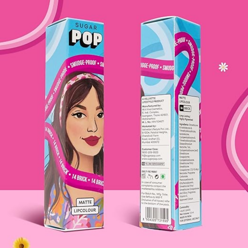 SUGAR POP Matte Lipstick - 14 Brick | Grocsy
