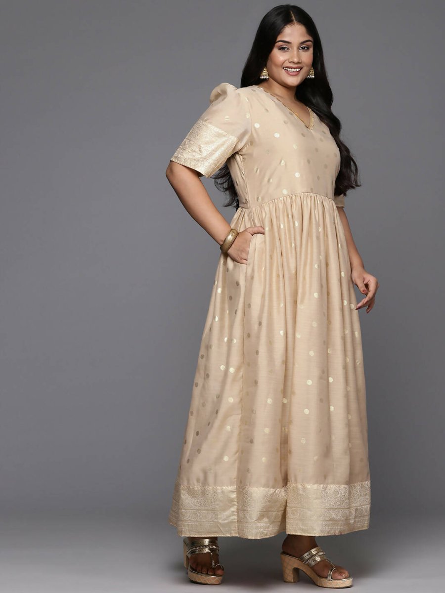 Ahalyaa Women's Traditional wear Ethnic Dress - Tan | Grocsy