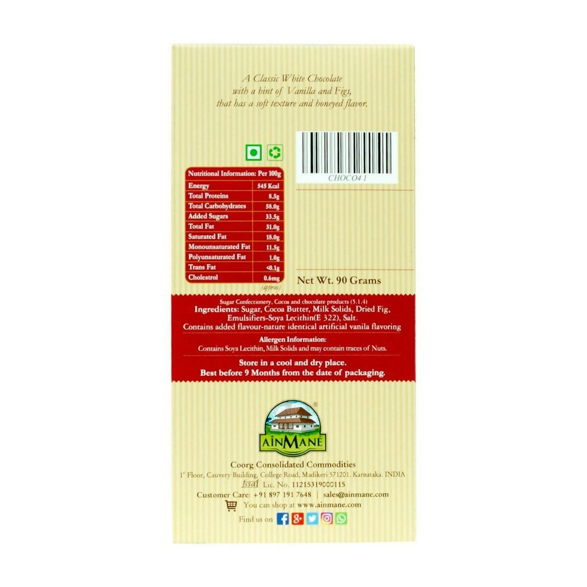 Ainmane White Chocolate | Grocsy