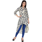 Kanoor Women's Multi Rayon High Low Kurti | Grocsy