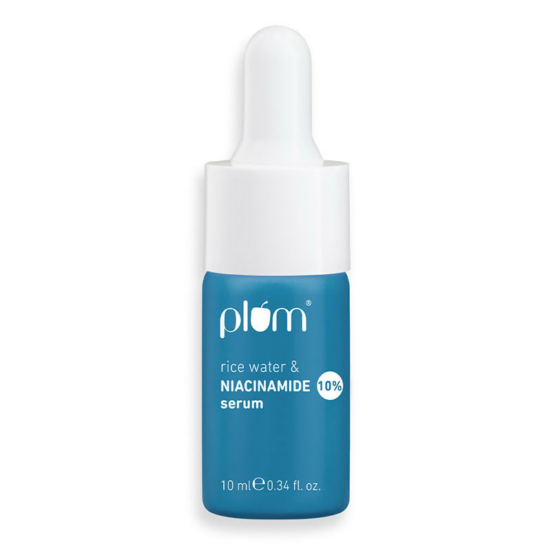 Plum 10% Niacinamide Brightening Face Serum With Rice Water - Fades Blemishes & Dark Spots, Beginner Friendly | Grocsy