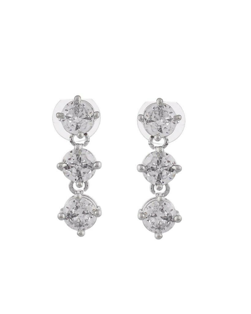 VOJ Silver Plated AD Studded Choker Jewellery Set | Grocsy