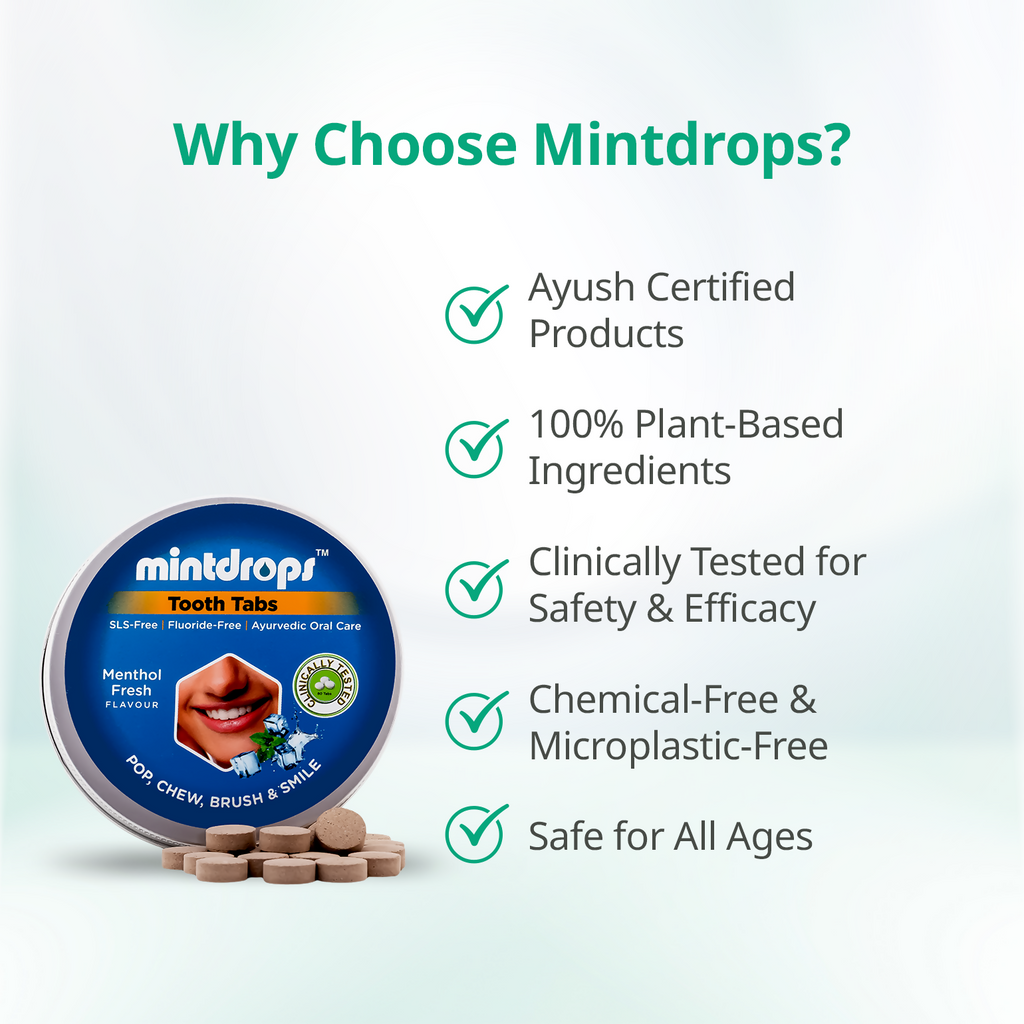 Mintdrops Premium Tooth Tabs - Menthol Fresh Flavour | Grocsy
