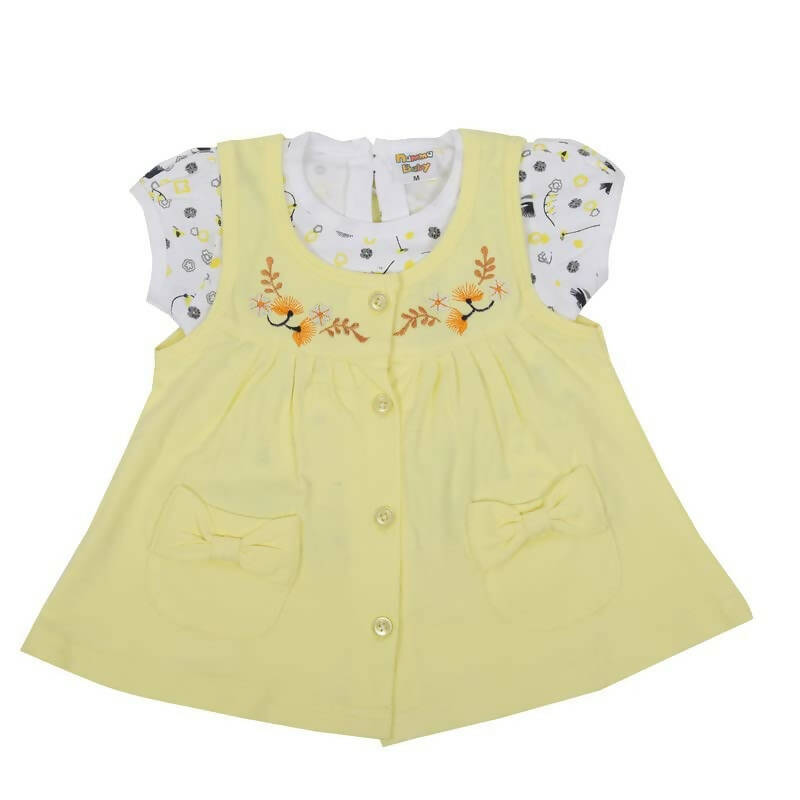 NammaBaby Baby Girl's A-Line Mini Frock Dress - Yellow 114 | Grocsy