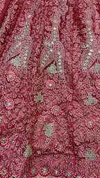 Jyoti Fashion Women's Pink Bridal Net Fancy Dori, Multi Thread, Hand Mirror and Diamond Work Wedding Lehenga Choli | Grocsy