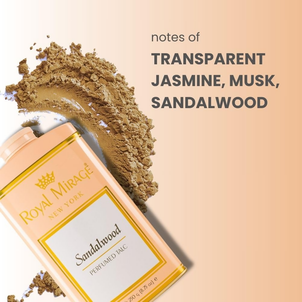 Royal Mirage Sandalwood Perfumed Talc | Grocsy