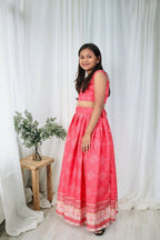 Aayaa Designer Printed Chinon Crochet Sequance Kids Lehenga Choli - Pink | Grocsy