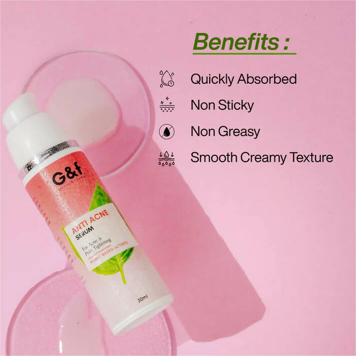 G&f Anti Acne Serum with Neem, Turmeric | Grocsy