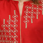 Lagi Women's Red Poly silk Straight Embroidred Kurta Pant (RO115B) | Grocsy