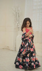 Aayaa Designer Embroidery Thread With Sequance Work Kids Lehenga Choli - Multi Color | Grocsy