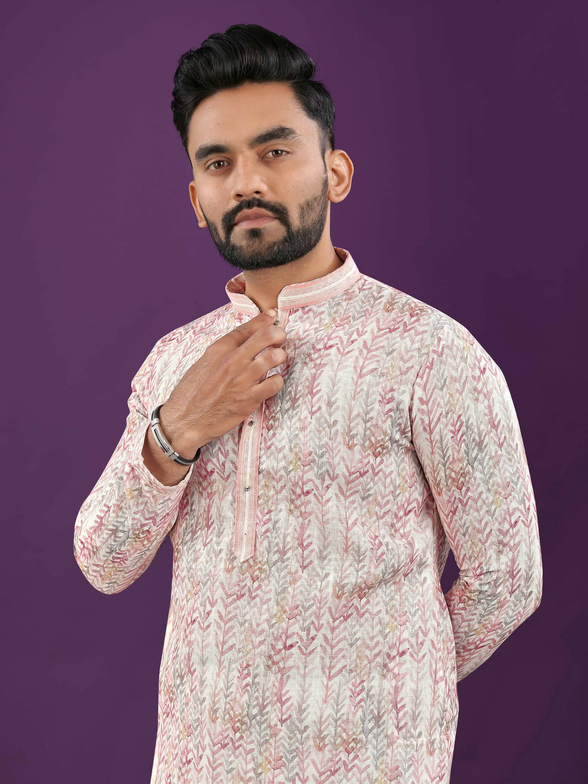 Anaita Light Pink Digital Print Kurta | Grocsy