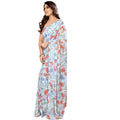 Women's Partywear Designer Sky blue Georgette Fancy Saree - Satrangi | Grocsy