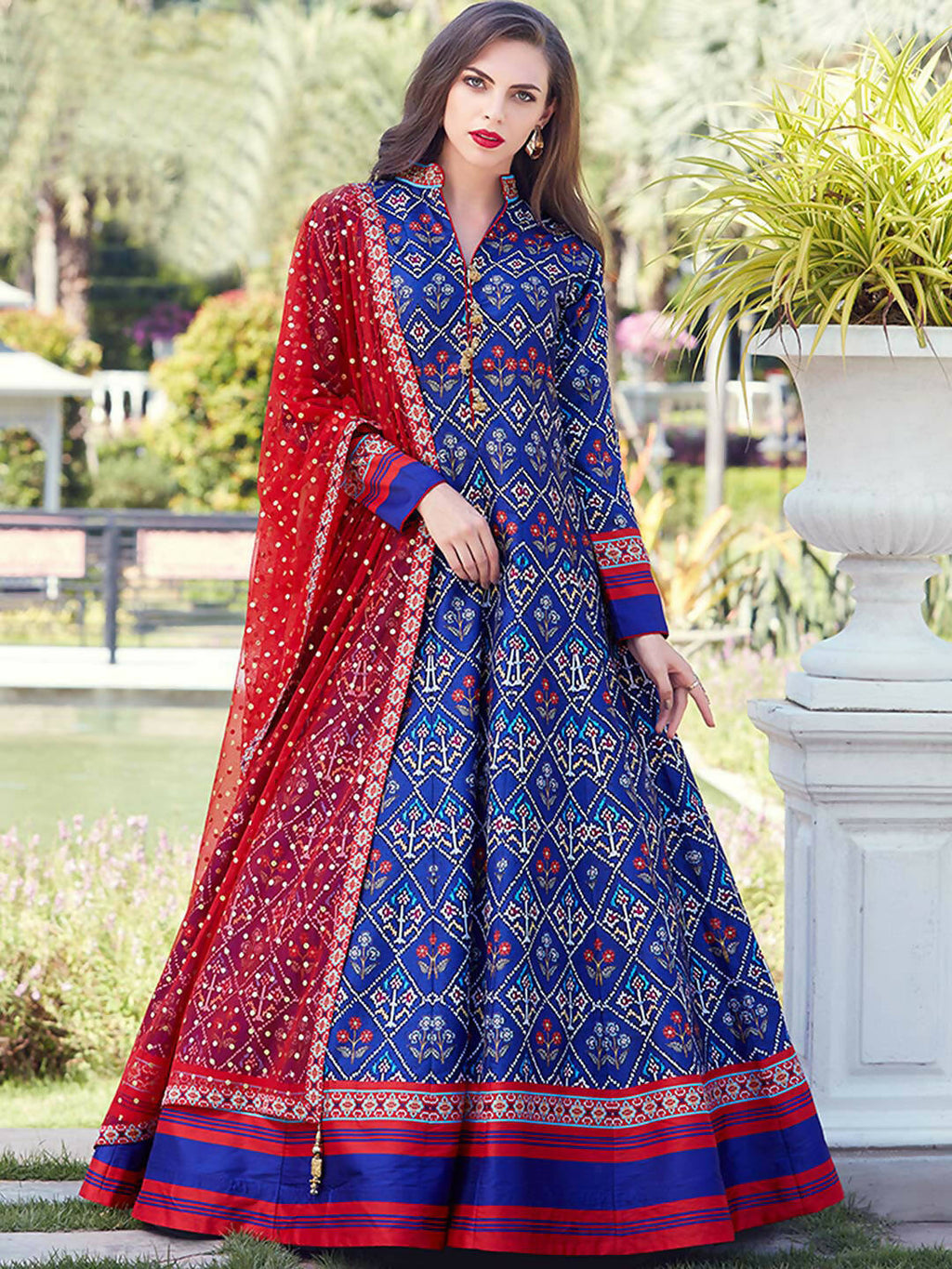 Partywear Designer Royal Blue Heavy Soft Killer Silk Salwar Suit - Anbazaar | Grocsy