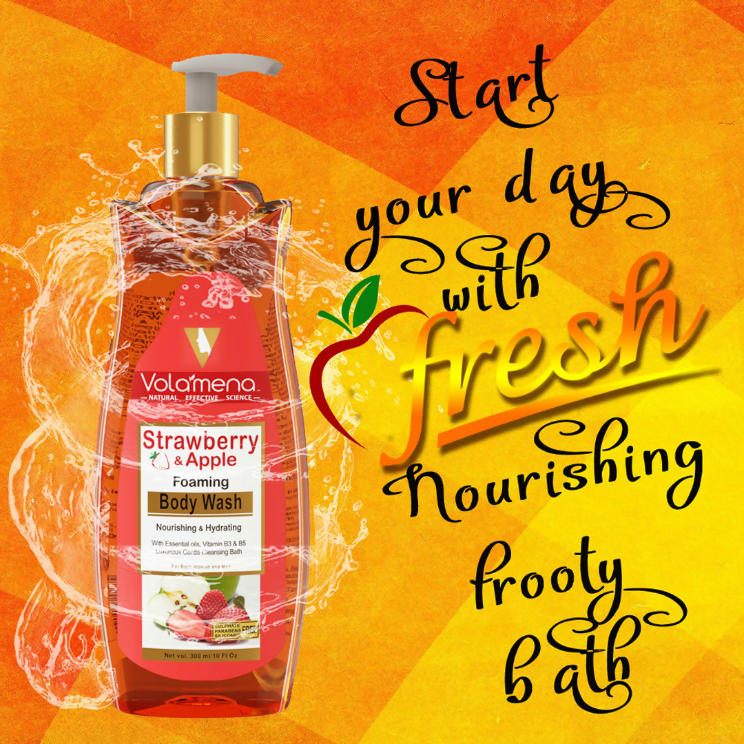Volamena Strawberry & Apple Foaming Body Wash | Grocsy